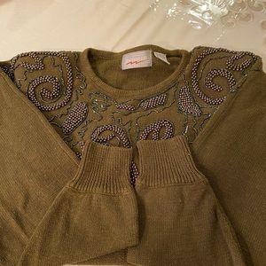 NWOT Ramie/Cotton embellished gorgeous sweater
